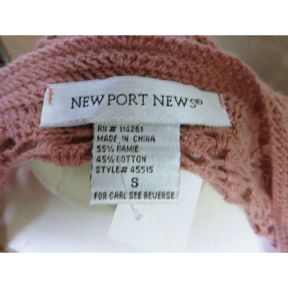 Newport News Pink Knit Ramie Mohair Blend Cardigan Sweater Size S